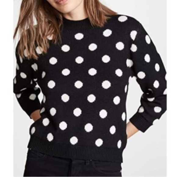 Joie Brettina 100% Wool Polka Dot Cropped Sweater - Picture 3 of 9